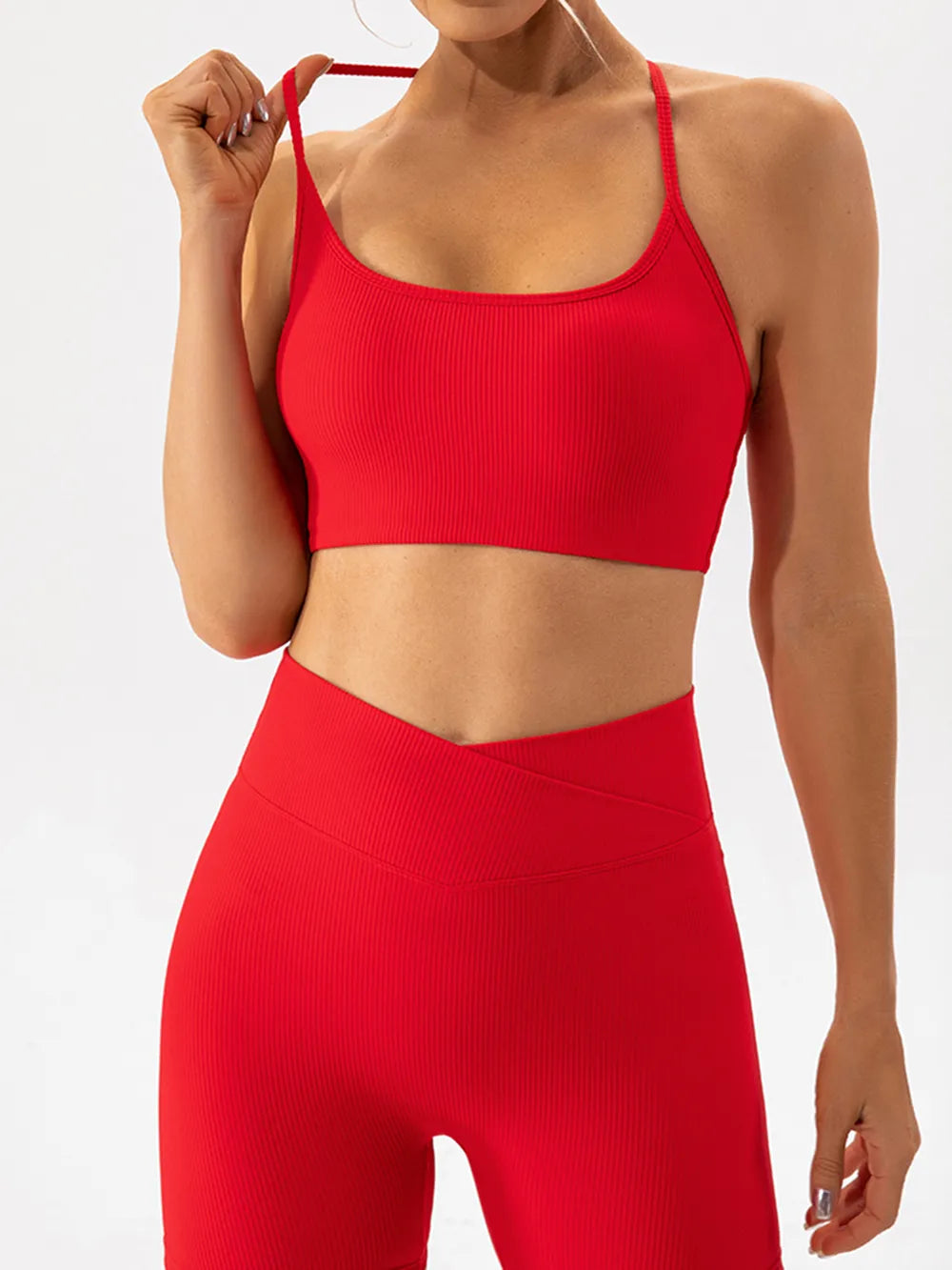 Tight fitting quick drying yoga clothes for training running beautiful back sports underwear for women