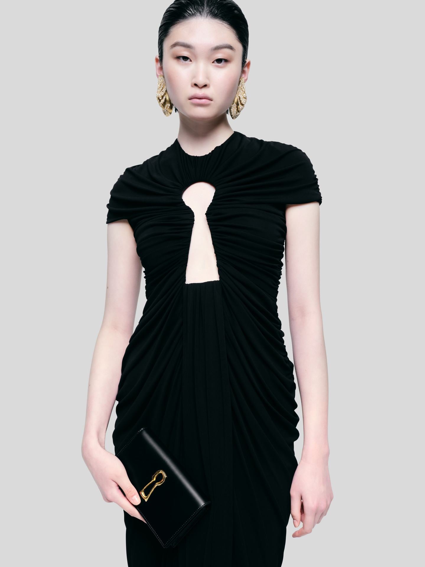 Elegant long mesh hollow out dress for dinner party fashion dress