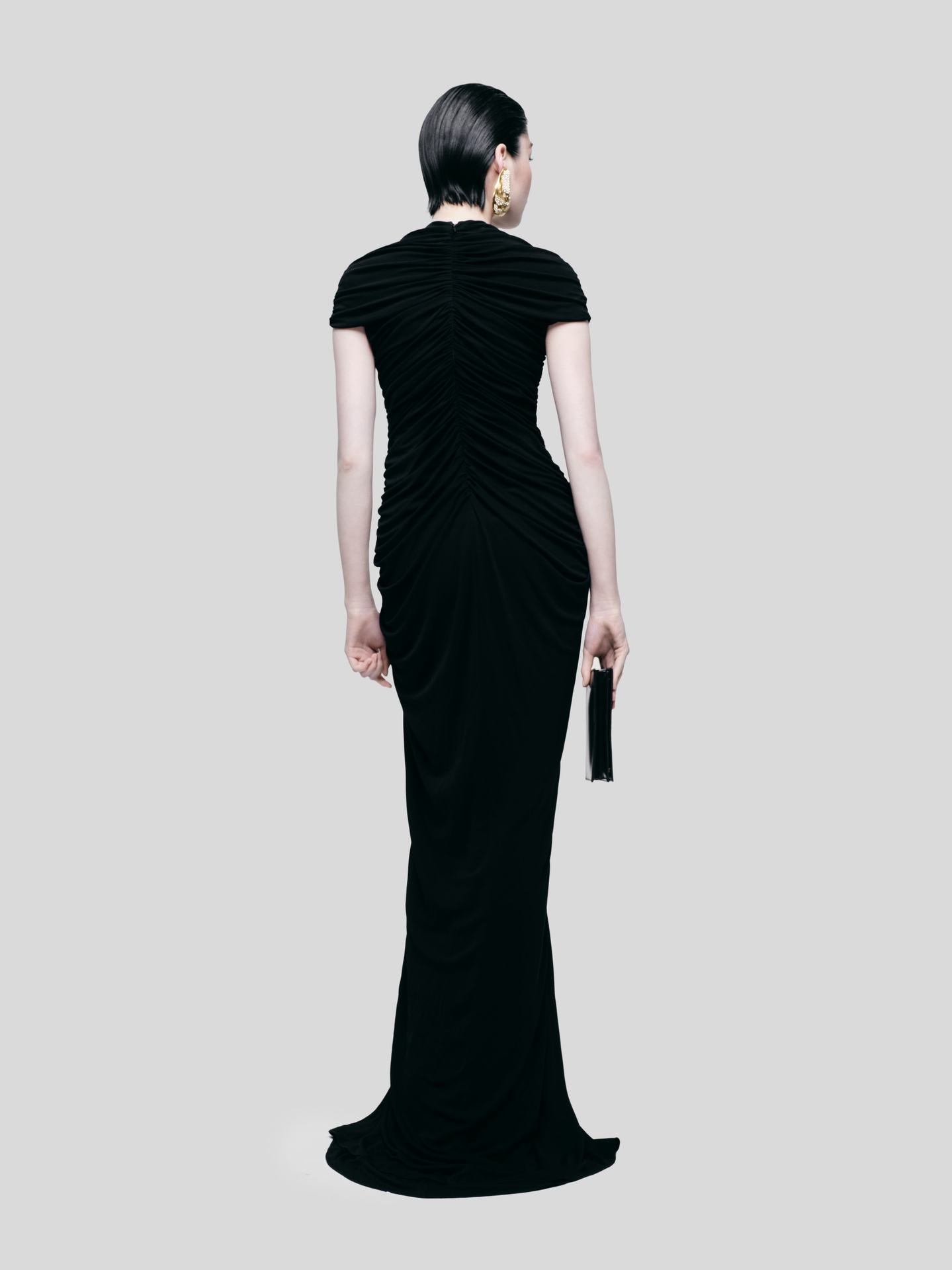 Elegant long mesh hollow out dress for dinner party fashion dress