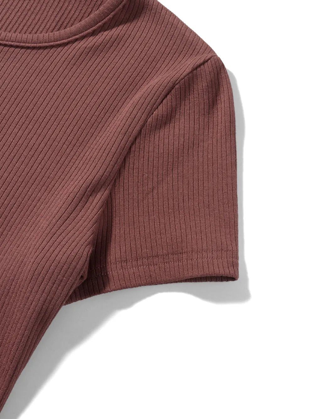 New women's solid color pit stripe cotton comfortable round neck short sleeved T-shirt for women