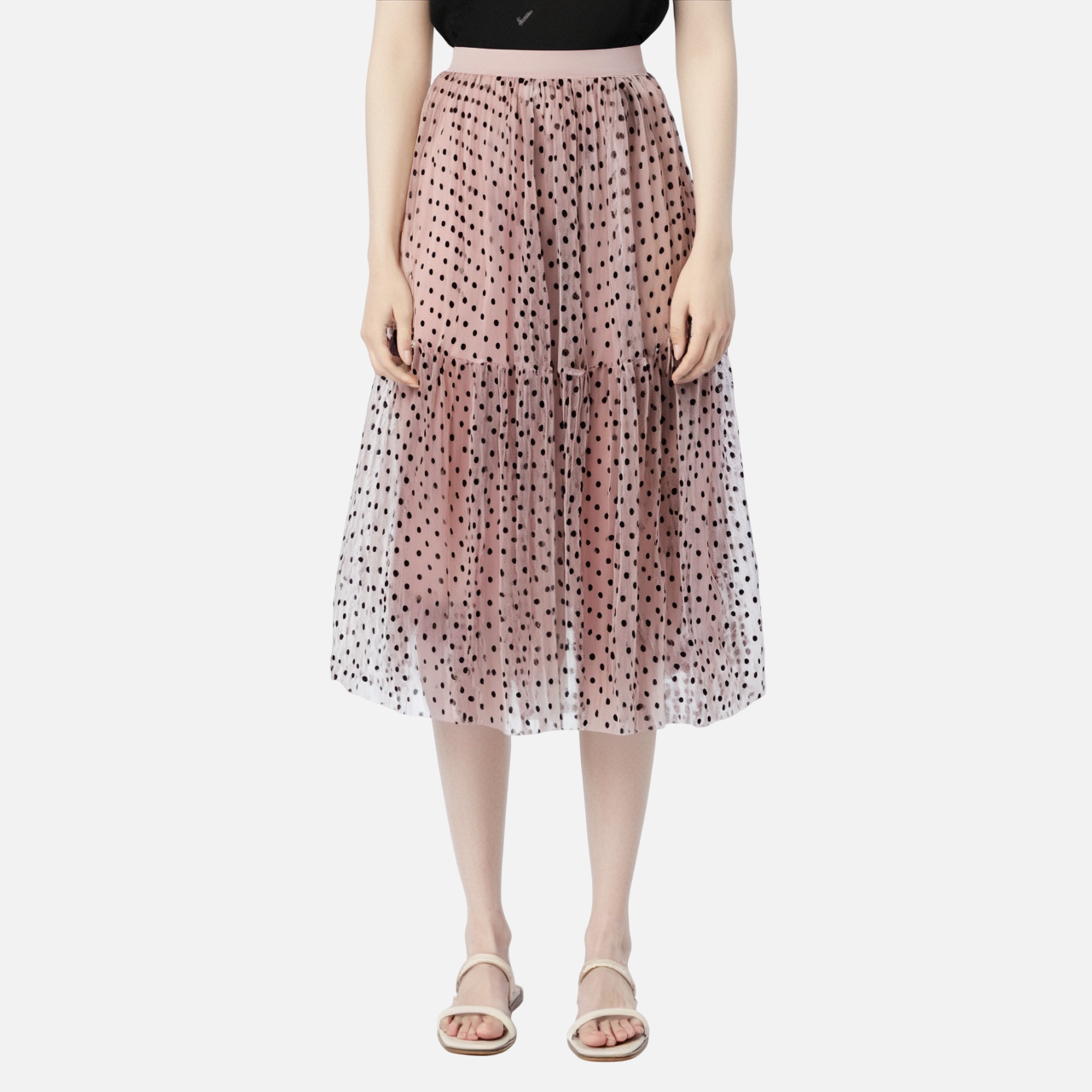 Mesh Half body Cake Skirt Oversized Umbrella Skirt Long Heavy duty Plush Wave Point A-line Skirt Puff Mesh Skirt