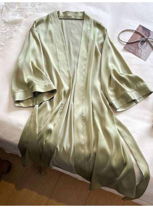 Silk nightgown women's mulberry silk sleepwear spring and autumn home clothes