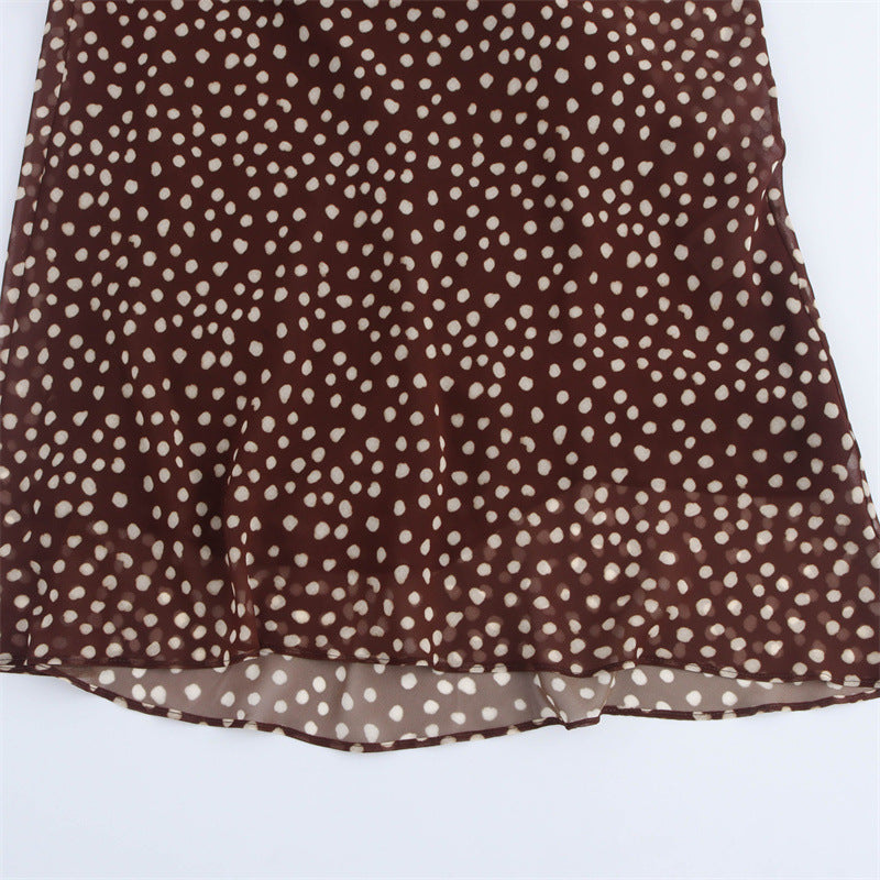 European and American style sexy French polka dot V-neck niche dress for women