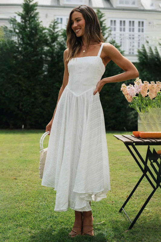 New sleeveless camisole irregular hem long dress