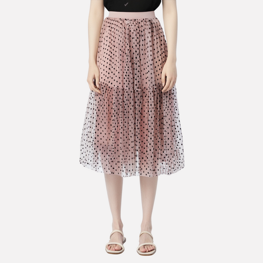 Mesh Half body Cake Skirt Oversized Umbrella Skirt Long Heavy duty Plush Wave Point A-line Skirt Puff Mesh Skirt